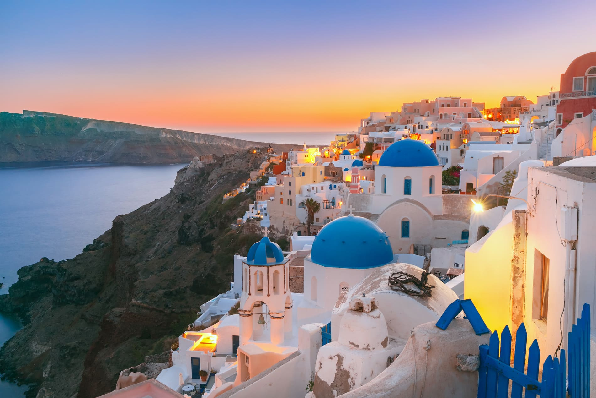 Coucher de soleil sur Santorin